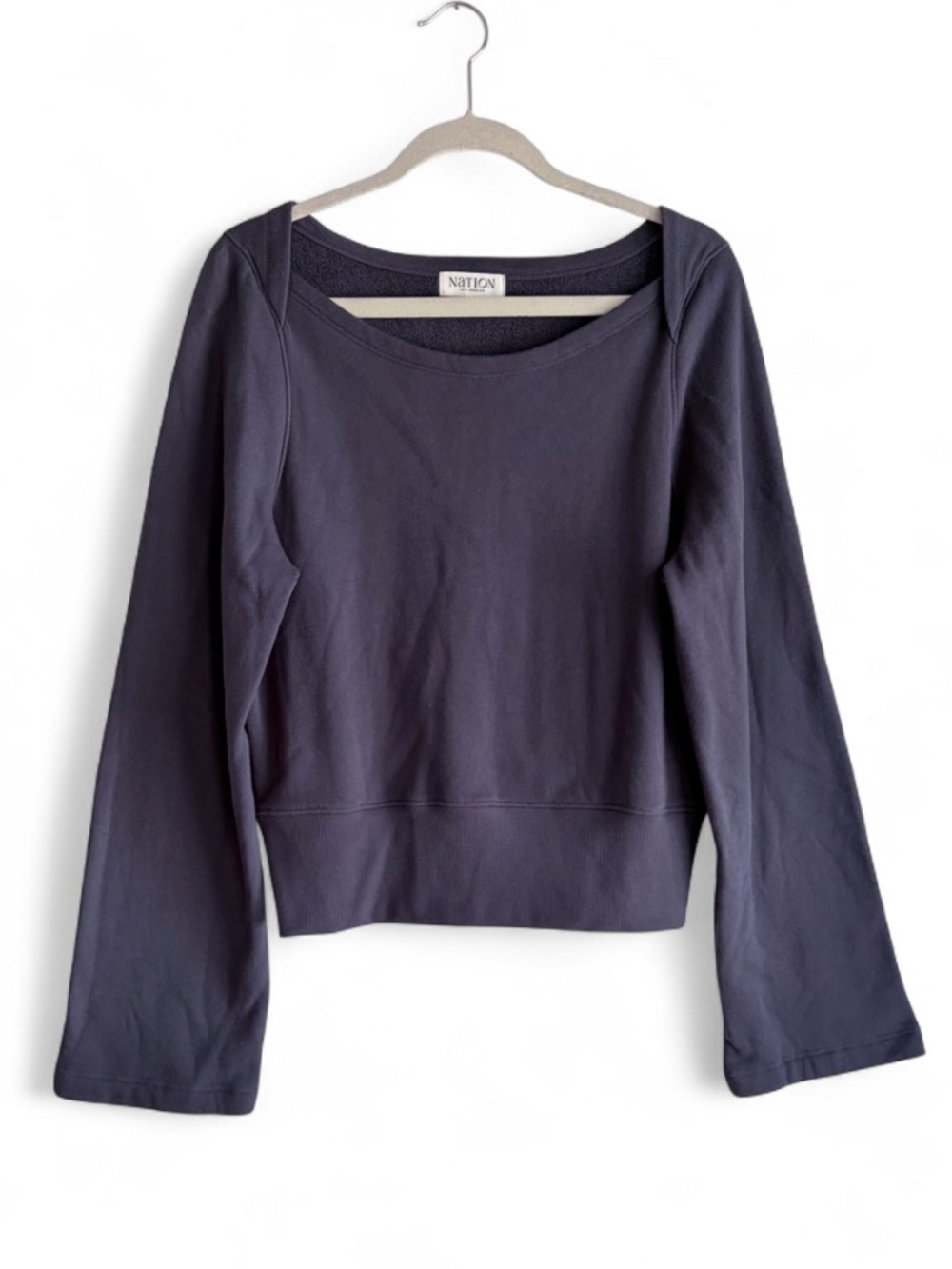Nation Los Angeles LTD Darlene Navy Blue 100% Cotton Sweatshirt Size L